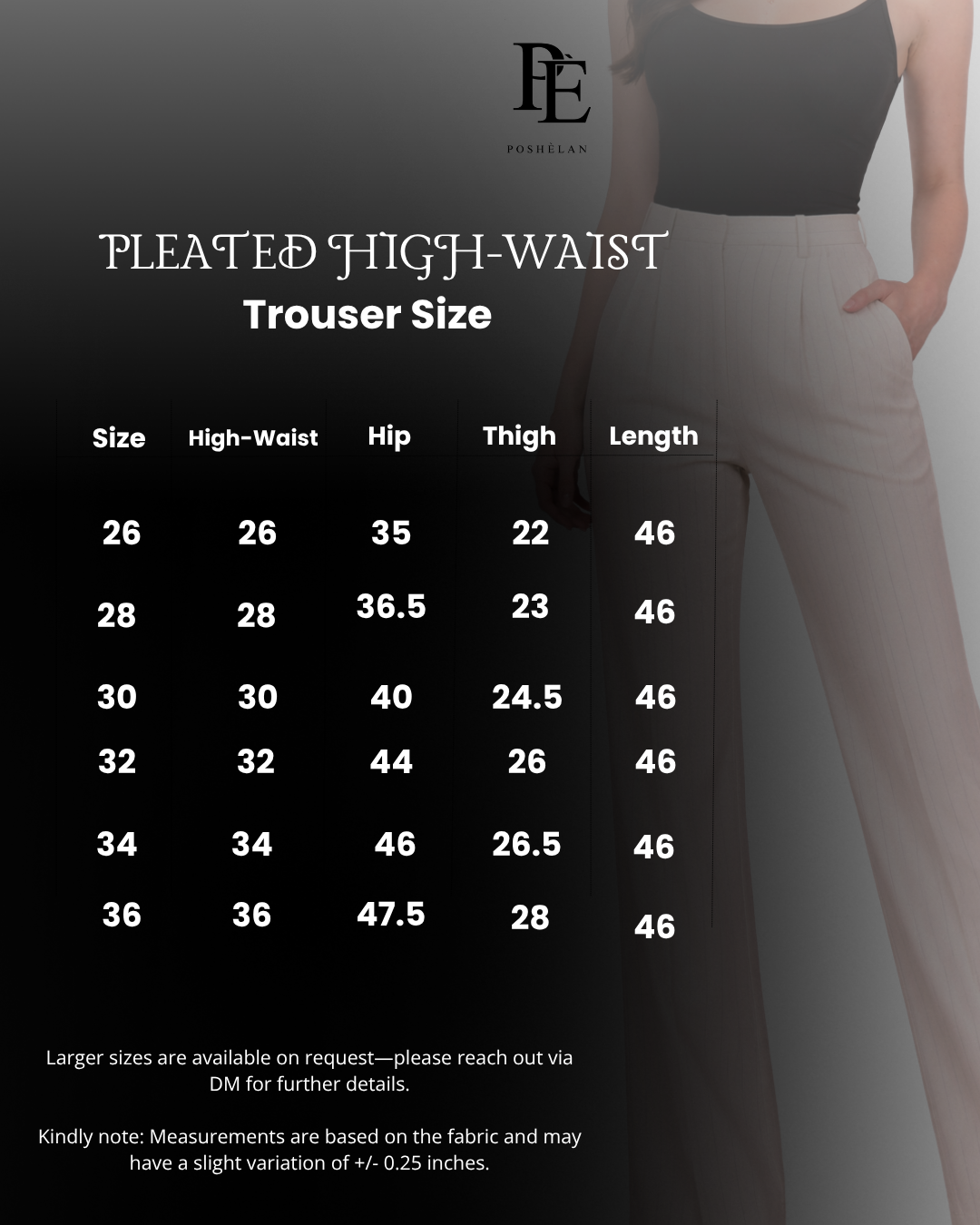 Pleated High-waist Pinstripes Trouser (with Pocket's)- Vanilla Pinstripe's