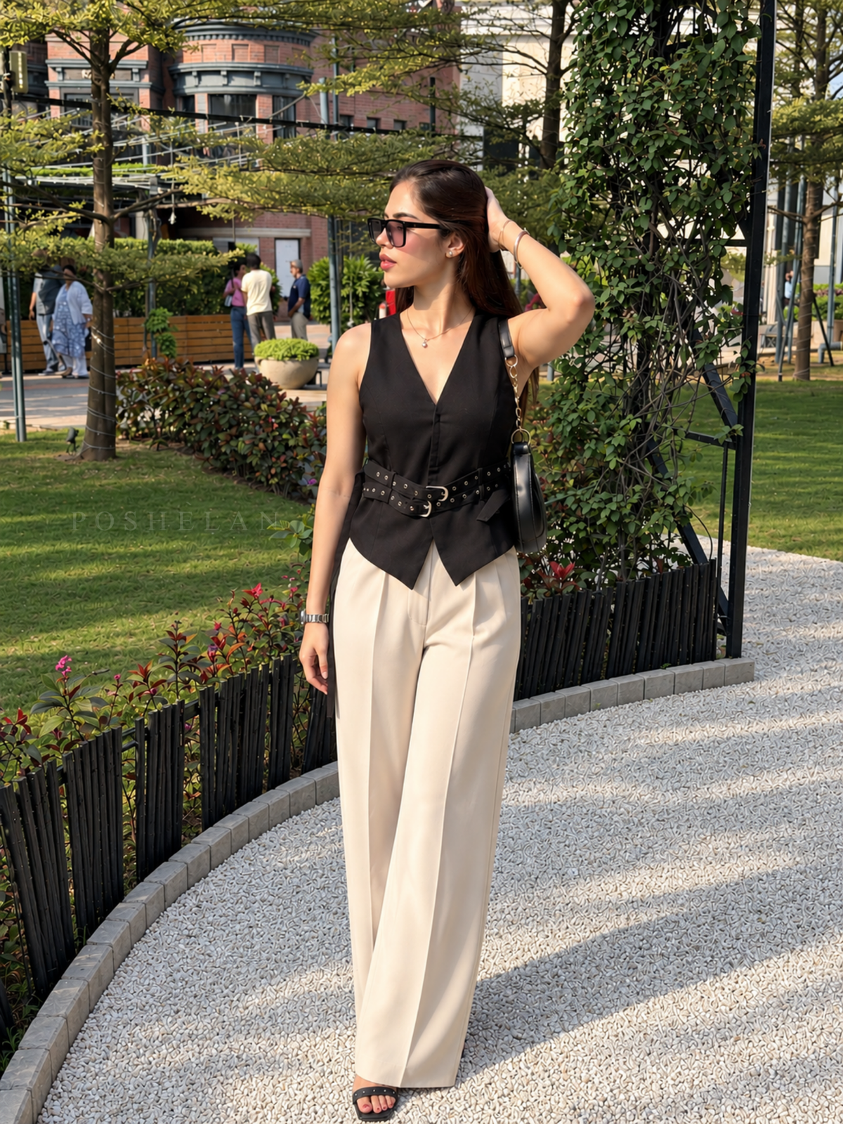 PLEATED HIGH-WAIST TROUSER (WITH POCKET'S) - WARM-WHITE