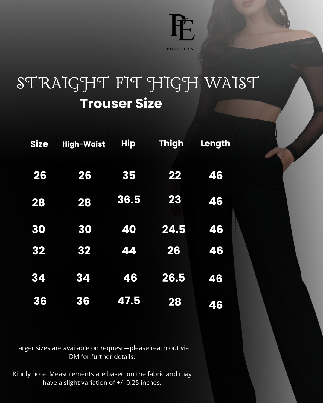 Straight-fit High-waist Trouser (With Pockets)- Regal Black