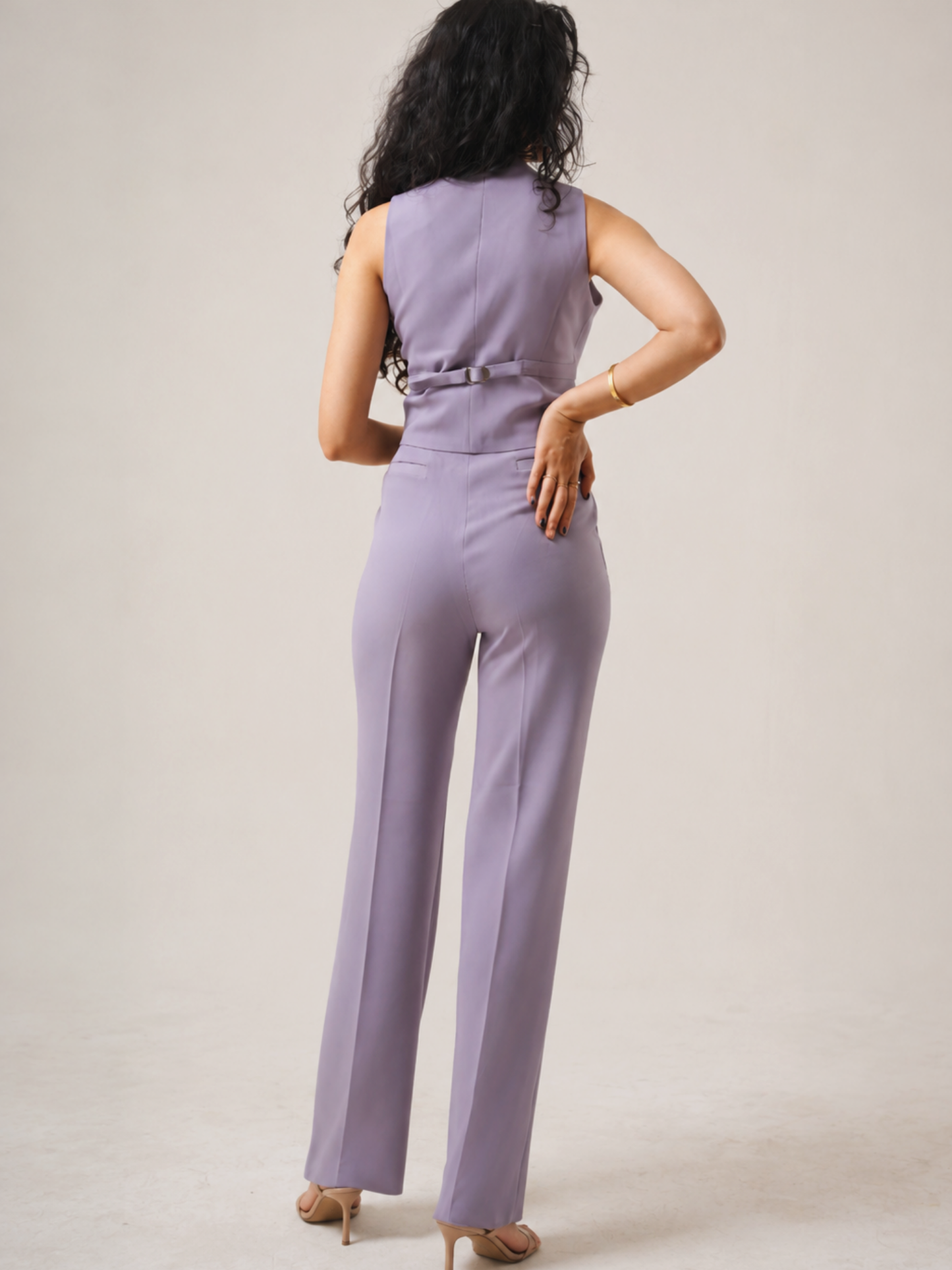 Straight-fit High-waist Trouser (With Pockets)- Lavender