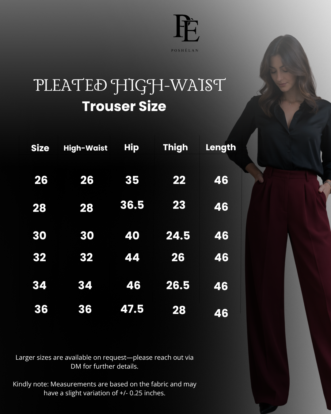 Pleated High-Waist Trouser (with Pockets )- Cherry-Wine
