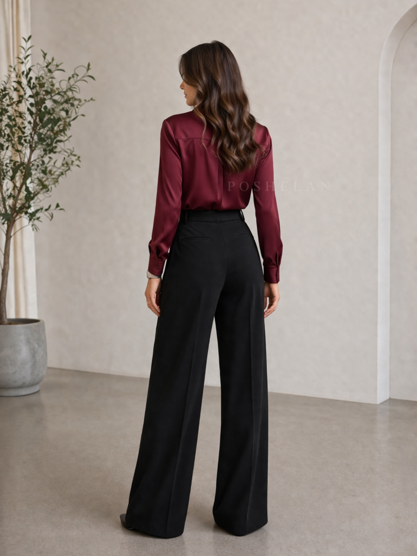Pleated High-Waist Trouser (with Pockets)- Regal Black